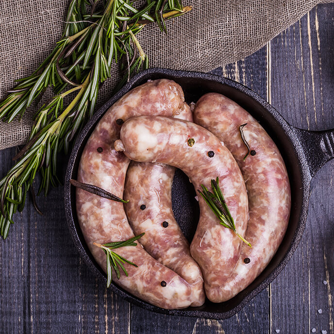 Sausages bursting with flavour